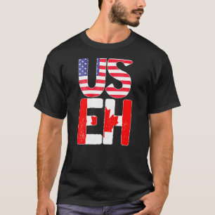 T-shirt Femme Useh American Pride Canadian Maple Leaf Cou