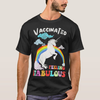 T-shirt Femme Vaccinée Unicorne Se Sentent Stabilisé Arc-e