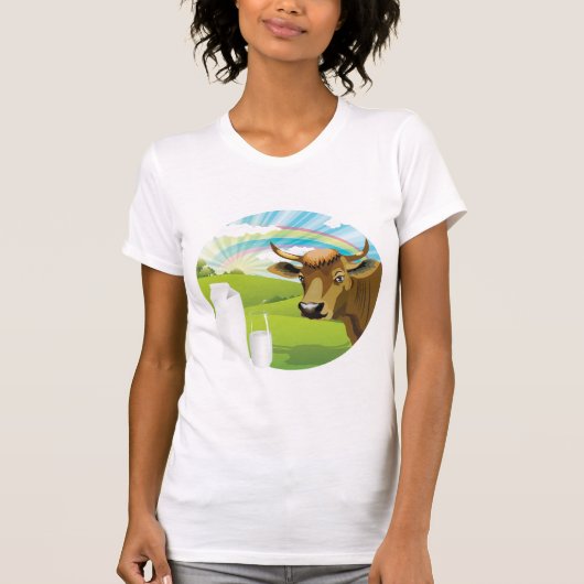 T-shirt Femme Vache Et Lait (Devant)