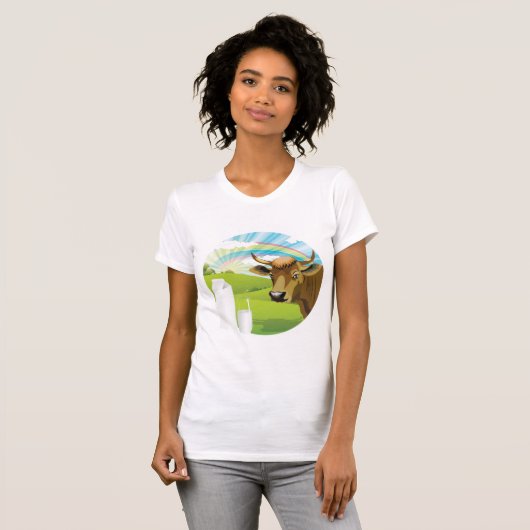 T-shirt Femme Vache Et Lait (Devant entier)