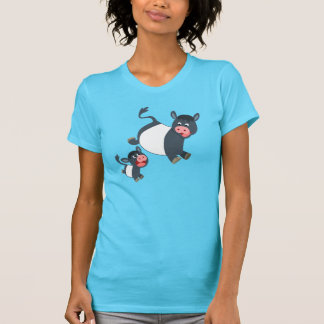 T-shirt Femme Vache & Veau Jeu Jeu Joué Jeu Jeu Je