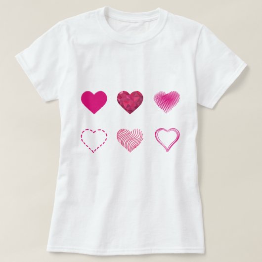 T-shirt femme Valentin rose Coeurs de la Saint-Val (Design devant)