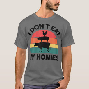 T-shirt Femme Vegan-Shirt Je ne mange pas mes Homies Veget