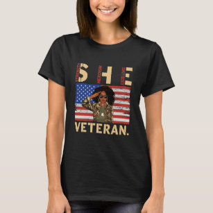 T-shirt Femme vétéran de l'armée africaine américaine