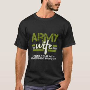 T-shirt Femme vétéran de l'armée épouse rose épouse de l'a