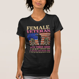 T-shirt Femme vétéran drôle militaire drapeau américain