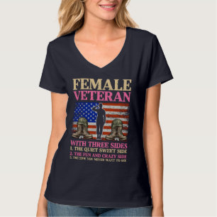 T-shirt Femme vétéran drôle militaire drapeau américain
