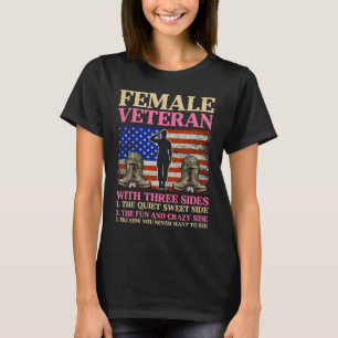 T-shirt Femme vétéran militaire drôle Drapeau américain