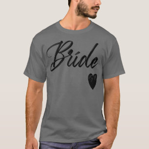 T-shirt Femme vêtue d'une mariée blanche avec coeur pour B