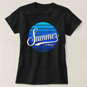 T-shirt Femme Vibes d'Été Coucher de Soleil Rétro