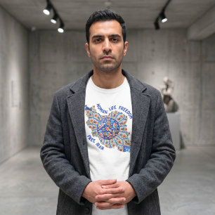 T-shirt Femme Vie Liberté Cadeau iranien bleu d'art pers
