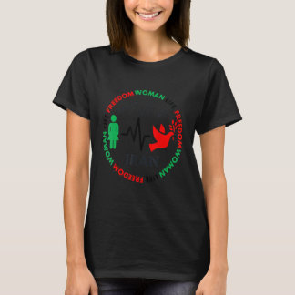 T-shirt Femme Vie Liberté Iran Zan Zendegi Azadi Persan