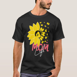 T-shirt Femme Vie Tournesol Papillon Mère Et Fils Mot