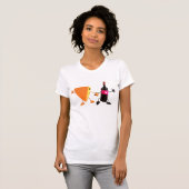 T-shirt Femme Vin Et Fromage (Devant entier)