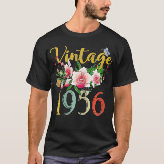T-shirt Femme Vintage 1956 Orchid Funny 66e anniversaire A
