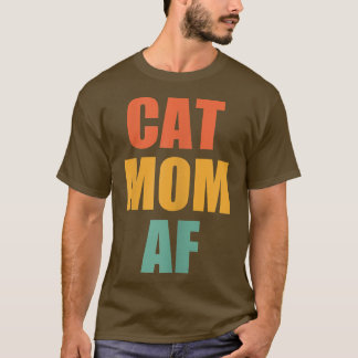 T-shirt Femme Vintage Chat Maman AF Funny Crazy Cat Lady