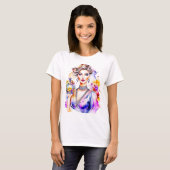 T-shirt Femme vintage et bouteille de parfum (Devant entier)