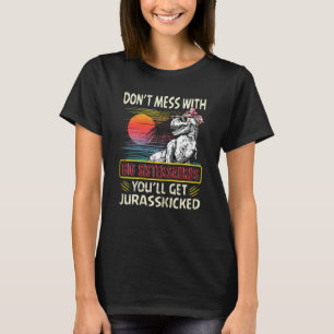T-shirt Femme Vintage Grand Sistersaurus Retro Dinosaures 