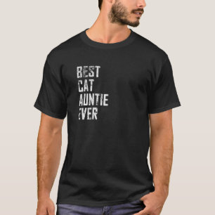 T-shirt Femme Vintage Meilleur Chat Auntie Jour des Mères