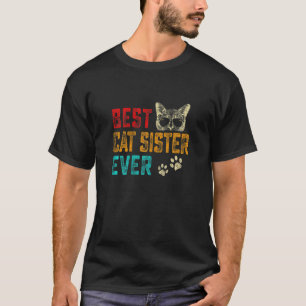 T-shirt Femme Vintage Meilleur Chat Soeur Jamais Famille K