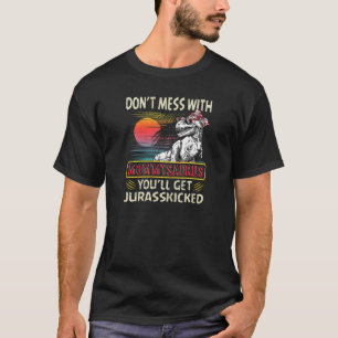 T-shirt Femme Vintage Mommysaurus Retro Dinosaures Lover M