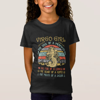 T-Shirt Femme Virgo Girl L'Âme D'Une Sirène Vintage