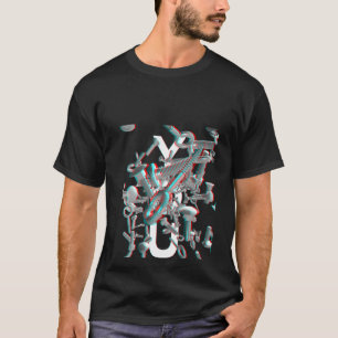 T-shirt Femme Vous Vis Stéréo Rouge Cyan Drôle Handyman Co
