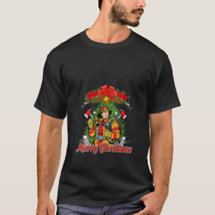 T-shirt Femme X Mas Fier Pompier Père Noël Fireman Joyeux