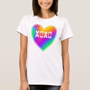 T-shirt femme XOXO Rainbow Heart pour femmes