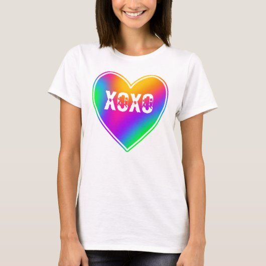 T-shirt femme XOXO Rainbow Heart pour femmes (Devant)