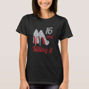 T-shirt Femmes 16 ans High Heel Rhinestone 2006 16e
