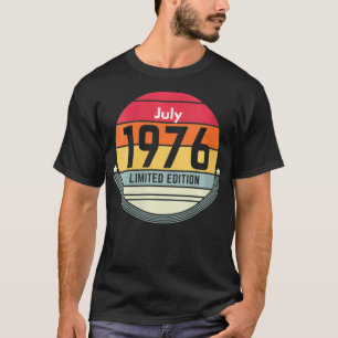 T-shirt Femmes 45e anniversaire Juillet 1976 Vintage Rétro