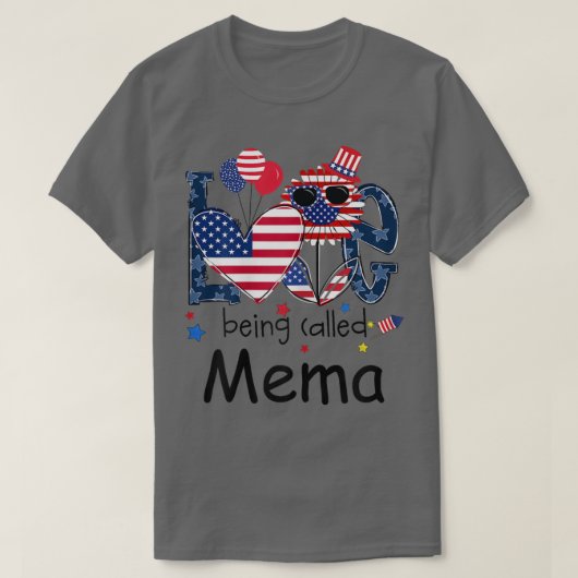 T-shirt Femmes 4 juillet Aimer Être Appelée Mema Sunflowe (Design devant)