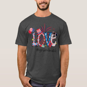 T-shirt Femmes 4 juillet grand-mère, grand-mère Doodle Feu