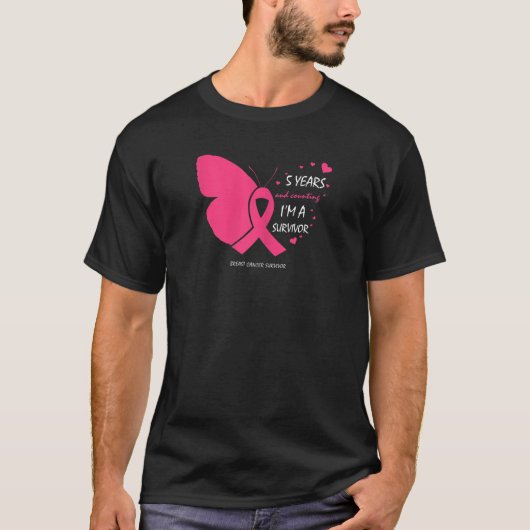 T-shirt Femmes 5 ans Cancer du sein Cadeaux gratuits Papil (Devant)