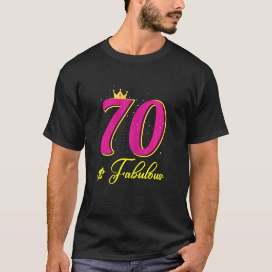 T-shirt Femmes 70 ans Fabuleux Couronne diamant Happy 7 (Devant)