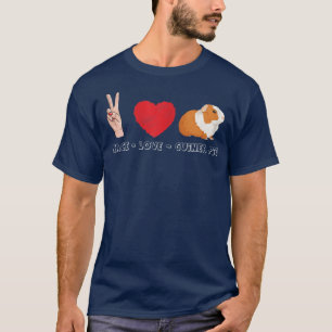 T-shirt Femmes adorable Paix Amour et Cochons de Guinée