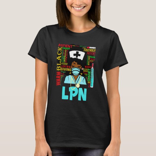 T-shirt Femmes afro-américaines Black Lpn Nurse (Devant)