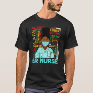 T-shirt Femmes afro-américaines Noir Er Nurse Noir Histori