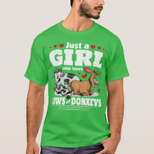 T-shirt Femmes Agricole Animaux ânes Filles Agricultrices