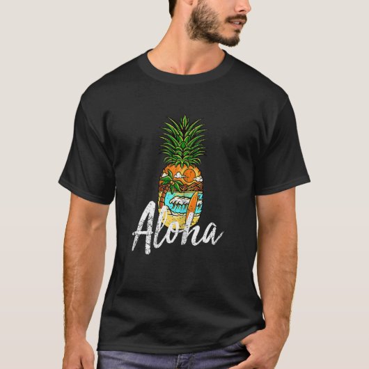 T-shirt Femmes Aloha Pineapple Beach Graphic Vest C (Devant)