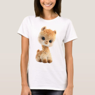 T-shirt Femmes alpagas bouclés aux grands yeux adorables e