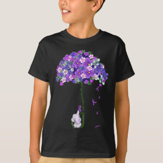 T-shirt Femmes Alzheimer Sensibilisation Jolie éléphant Je