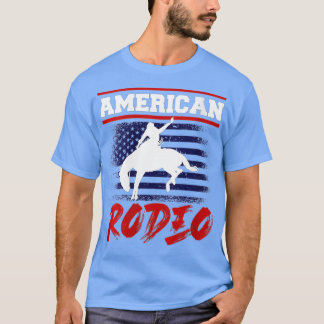 T-shirt FEMMES American Rodeo Cowboy Horse Bull Riding Pou