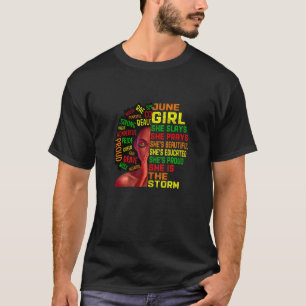 T-shirt Femmes Anniversaire Filles Noires Femmes Juin Fill