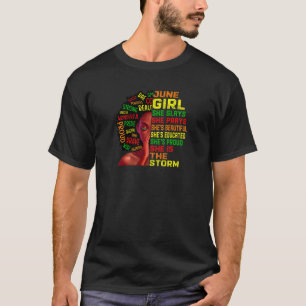 T-shirt Femmes Anniversaire Filles Noires Femmes Juin Fill