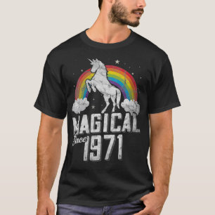 T-shirt Femmes Anniversaire Magique depuis 1971 Unicorn Vi