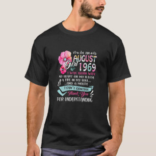 T-shirt Femmes Août Fille 1969 53e Anniversaire 53 Ans Âge
