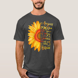 T-shirt Femmes Août Filles 1969 Cadeau Anniversaire 53 Ans