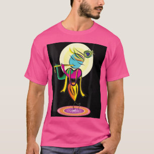 T-shirt Femmes Artiste Coloré Lord Shri Krishna Avec Fl
